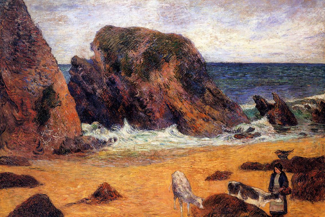 Cows by the Sea - Paul Gauguin Painting